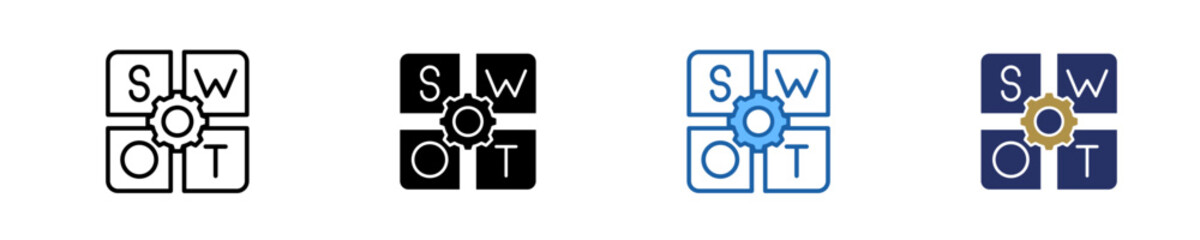 Swot Analysis  Icon Set Multiple Style Collection
