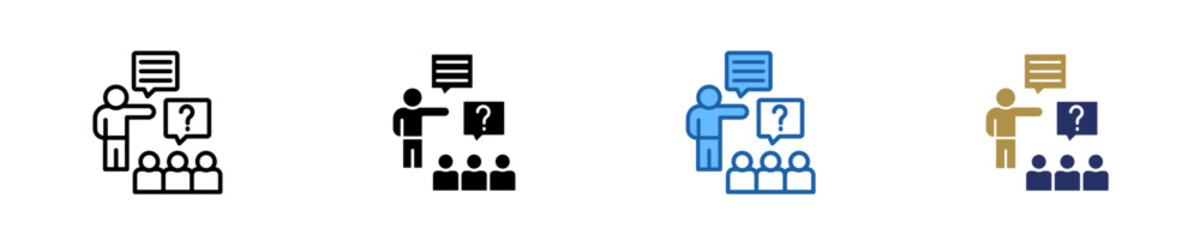 Fototapeta premium Training Session Icon Set Multiple Style Collection 