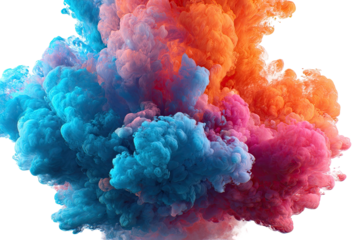 Explosive burst of vibrant colorful ink