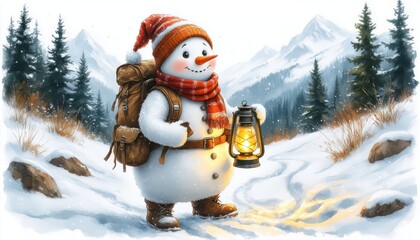 Obraz premium snowman in the snow