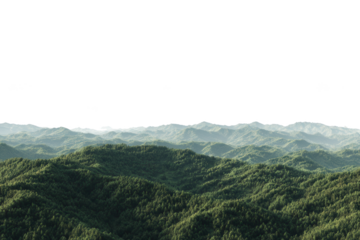 Forested Mountain Range Landscape on Transparent Background Ideal for Compositing and Graphics Projects