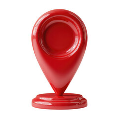 Image of red location pin isolated on transparent background