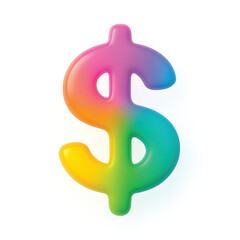 Obraz premium A vibrant and colorful dollar sign, representing financial concepts and wealth.