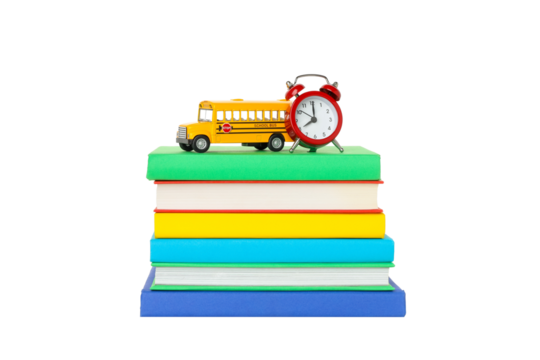 School supplies are ready, isolated on white, PNG