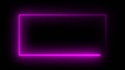Bright Magenta Neon Rectangle Border on Black Background