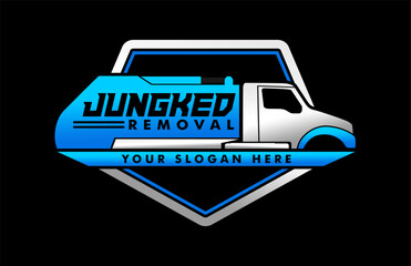 illustration vector graphic of junk removal solution services logo design template