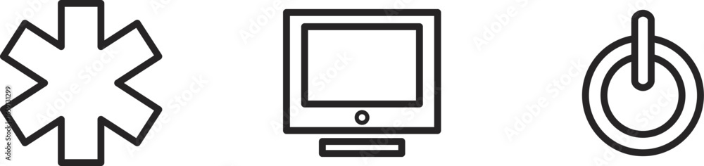 Fototapete computer monitor icon with a simple outline design for web and apps