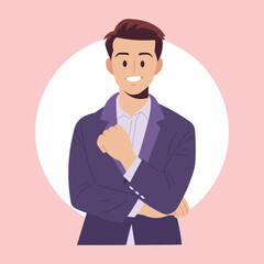 Flat Vector Business Man Illustration