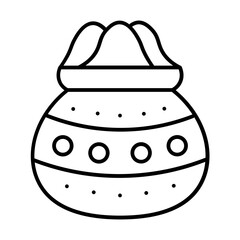 holi powder icon with thin style