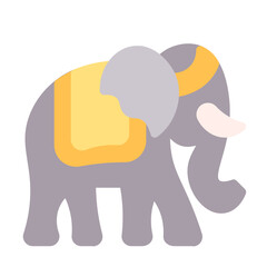 elephant icon with flat style