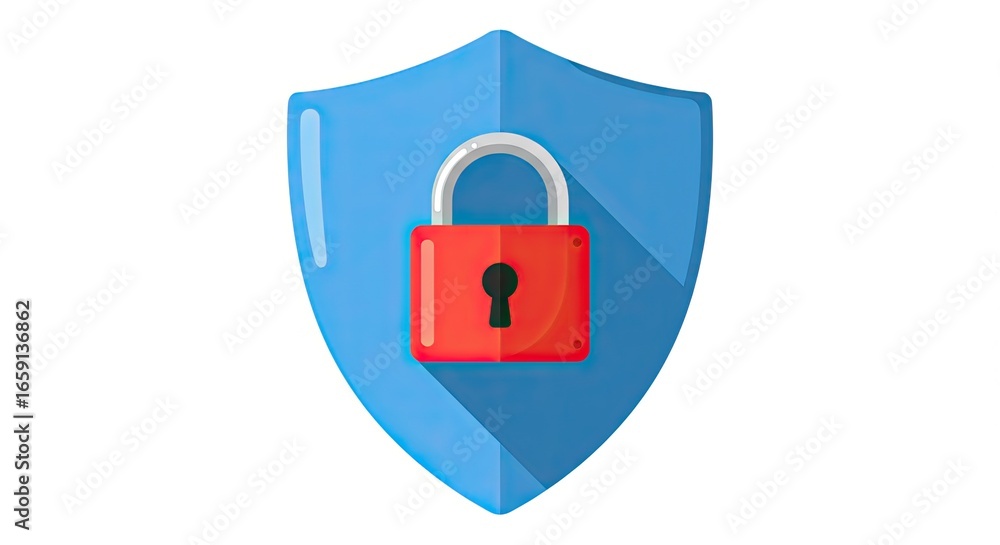 Poster ensure your data is secure with this modern shield lock graphic, perfect for illustrating cybersecur