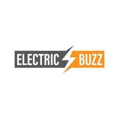 Modern Electric Buzz Logo Design:  Bold Orange and Gray Branding, Energy and Power Concept.