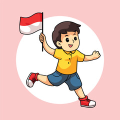 Flat Vector Independet Days Indonesia Illustration