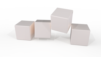 A square white ceramic block flips around in perspective view