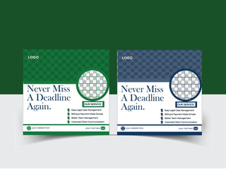 Law and Justice Concept Template Layout Design. Modern social midea post design.