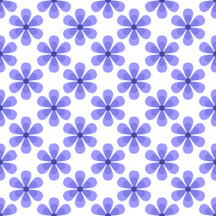 Fototapeta premium Daisies Purple on White Seamless Repeat