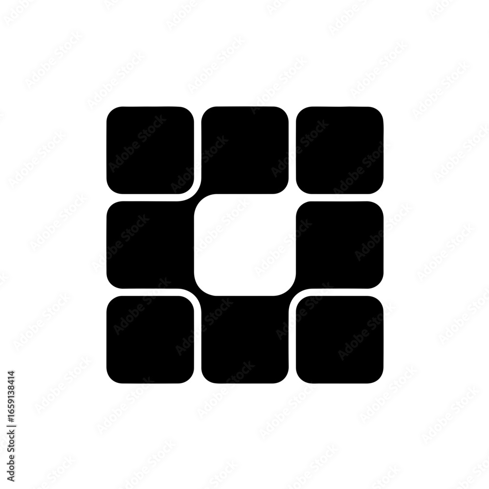 Poster modern grid pattern creates a professional and versatile logo for tech, security and innovation
