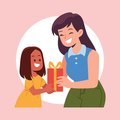 Flat Vector Teacher And Student Illustration