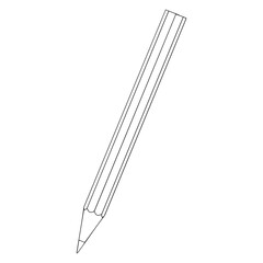Outline for Coloring of Pencil School, Office and Art Supplies. Vector Illustration.