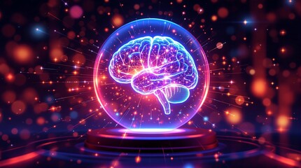 Artificial intelligence brain ai technology neural network deep learning concept design