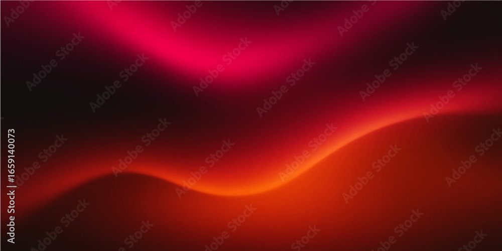 Poster abstract red background with flowing waves and bright colourful design