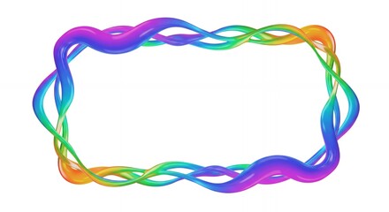 Vibrant liquid rainbow waves create a dynamic, modern abstract border for your designs