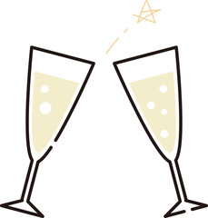 乾杯するシャンパングラスのベクターイラスト素材