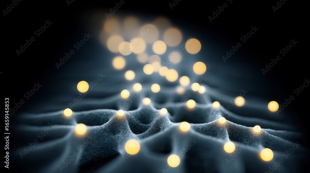 Aufkleber abstract glowing particles on a textured surface with a dark background