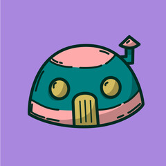 Cartoon Dome House Illustration
