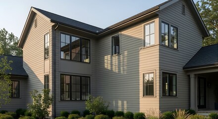 Modern Farmhouse Exterior with Shiplap Wall Panels Architectural Design