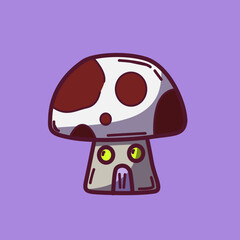 Cartoon Mushroom House Illustration

