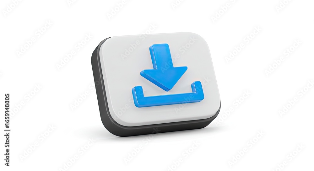 Fototapete captivating 3d download button icon symbolizing data transfer and digital access, perfect for web de