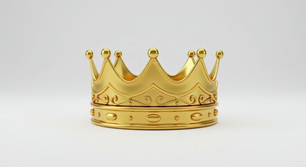 Exquisite golden royal crown symbolizing power, success, luxury, and achievement, perfect for leadership and victory themes