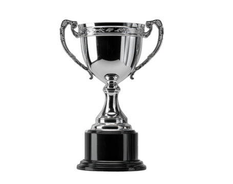 Polished silver trophy with handles