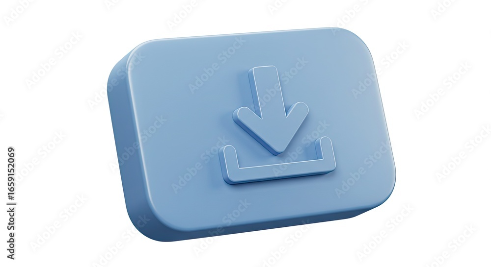 Poster securely download essential files with this modern, clean 3d icon representing data transfer and acc