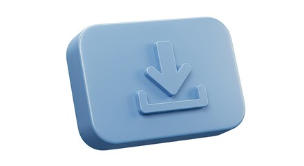 Securely download essential files with this modern, clean 3D icon representing data transfer and accessibility, perfect for digital platforms and user interfaces.
