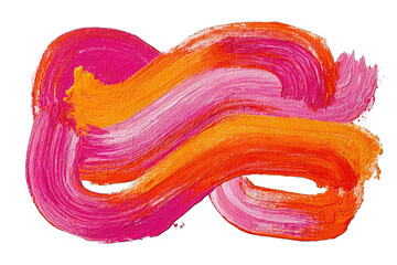 Abstract knot of vibrant pink and orange brushstrokes