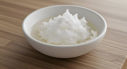 Healthy Coconut Oil in a Bowl for Cooking and Culinary Uses, Emphasizing Nutrition and Natural Ingredients for a Balanced Lifestyle