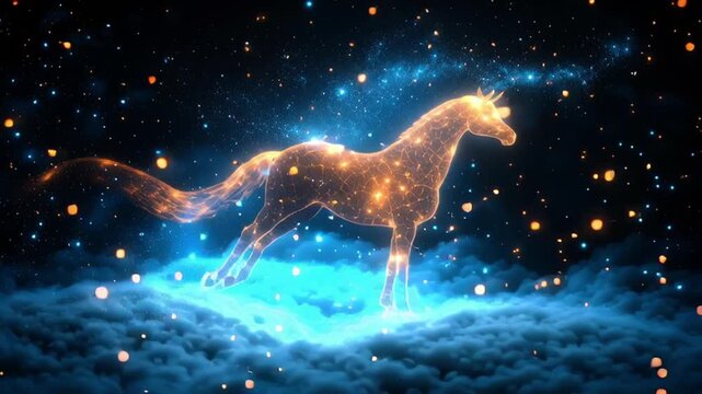 A magical constellation map unfolding in the air