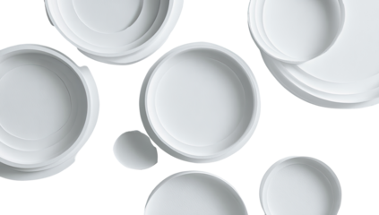 Abstract pattern of overlapping white circles