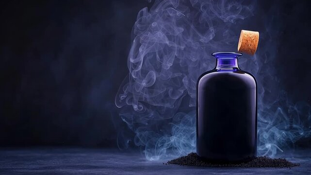 A potion of silence in a pitch black flask