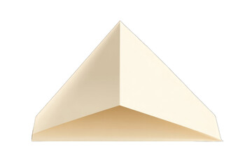 Cream-colored triangular food container