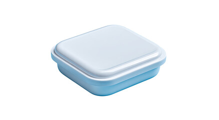 Square, light-blue/white food container