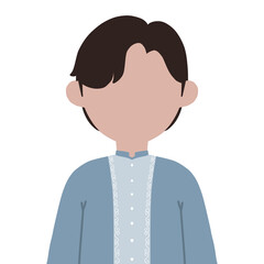 Muslim man in light blue Islamic attire illustration