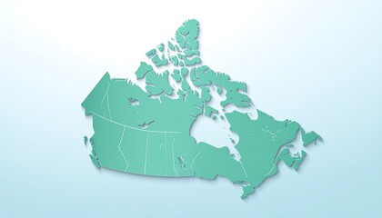 Light teal Canada map graphic