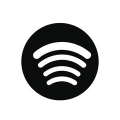"Spotify Logo Icon &ndash; Black Circle with Three Curved White Lines &ndash; Symbol of Music Streaming, Audio Content, and Digital Entertainment &ndash; Ideal for Media Dashboards, App Interfaces, UI Kits, and Themed 