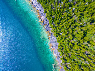 Tobermory, aerial view, Ontario, Canada
