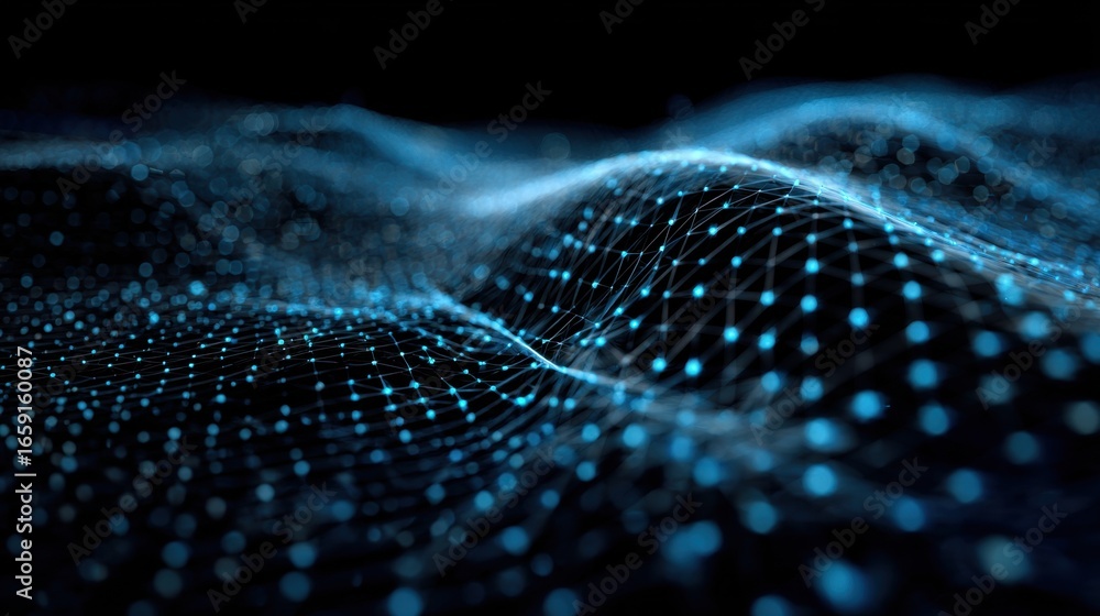 Poster digital network abstract: a mesmerizing abstract illustration showcases the intricate connections of