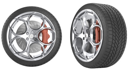 car wheel isolated on white