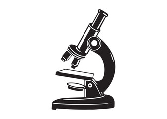 Microscope Silhouette Symbol for Science Laboratory and Research.